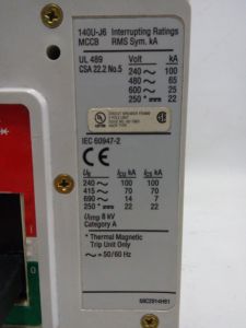 Disjuntor Caixa Moldada Allen-bradley 140u-j6d3-d17 250a Disjuntor Caixa Moldada Allen-bradley 140u-j6d3-d17 250a