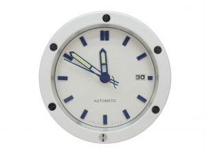 Relógio Parede Decorativo Grande Sem Barulho Inox Hublot - Branco Relógio Parede Decorativo Grande Sem Barulho Inox Hublot - Branco
