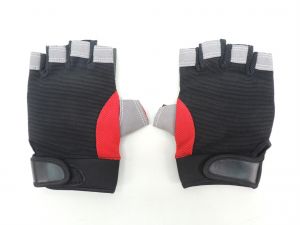 Luva Ciclismo Meio Dedo Preto com Vermelho Refactor - M Luva Ciclismo Meio Dedo Preto com Vermelho Refactor - M