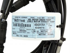 Cabo De Chicote KBL Temperatura De Escape Do Motor Komatsu 96377440 Cabo De Chicote KBL Temperatura De Escape Do Motor Komatsu 96377440