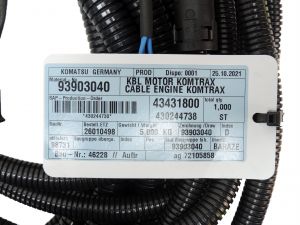 Chicote do Motor Retrofit VHMS Komatsu 93903040 Chicote do Motor Retrofit VHMS Komatsu 93903040