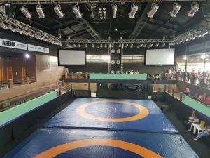 Tatame Olímpico Wrestling Oficial Taishan 72 Placas 2000x1000x60mm + Lona Tatame Olímpico Wrestling Oficial Taishan 72 Placas 2000x1000x60mm + Lona