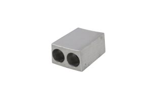 Bloco Conector Retangular Duplo Usinado Alumínio PE Global Bloco Conector Retangular Duplo Usinado Alumínio PE Global