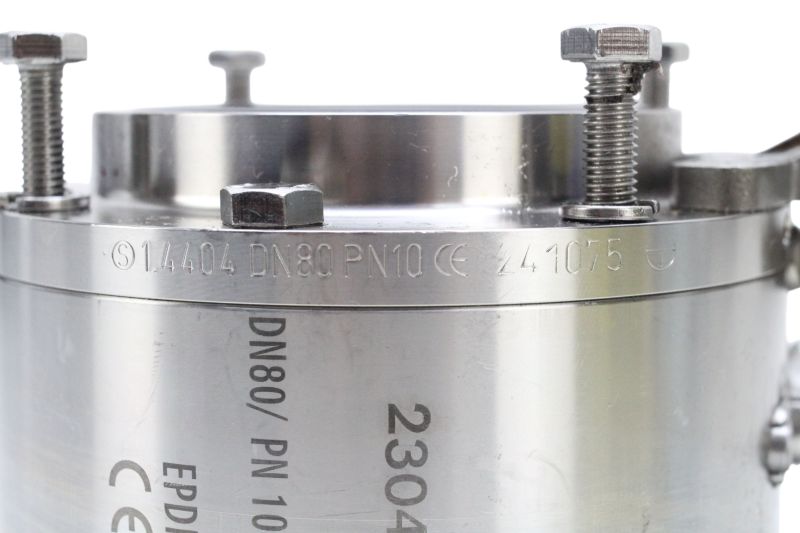 Válvula Borboleta Sanitária Inox 1.4404 DN80 PN10 EPDM Acabamento Espelhado Válvula Borboleta Sanitária Inox 1.4404 DN80 PN10 EPDM Acabamento Espelhado