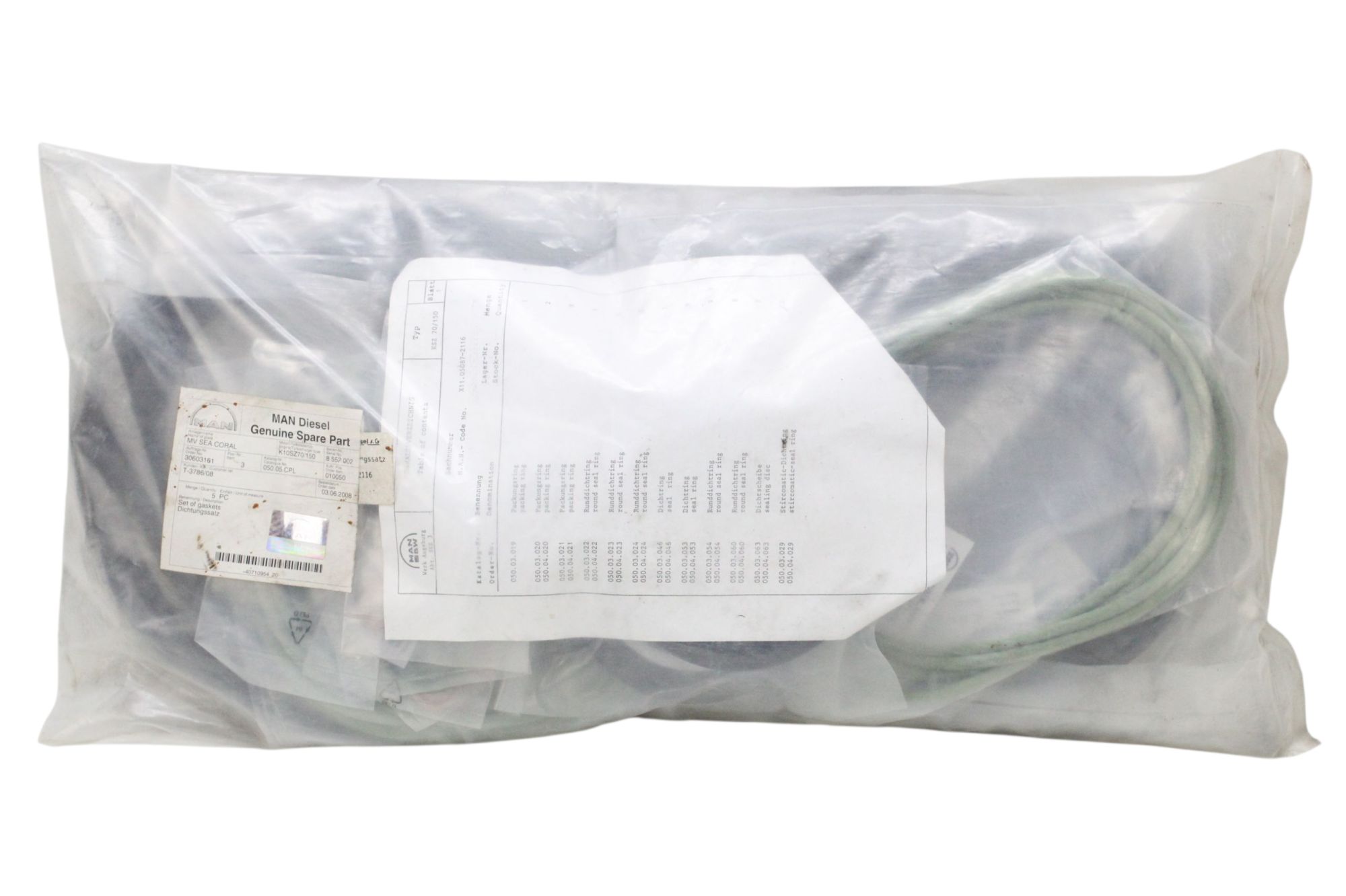 Kit de Vedação MAN B&W Diesel KSZ 70/150 050.05.CPL Original Náutico/Industrial Kit de Vedação MAN B&W Diesel KSZ 70/150 050.05.CPL Original Náutico/Industrial