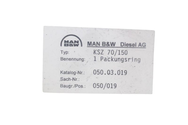 Kit de Vedação MAN B&W Diesel KSZ 70/150 050.05.CPL Original Náutico/Industrial Kit de Vedação MAN B&W Diesel KSZ 70/150 050.05.CPL Original Náutico/Industrial