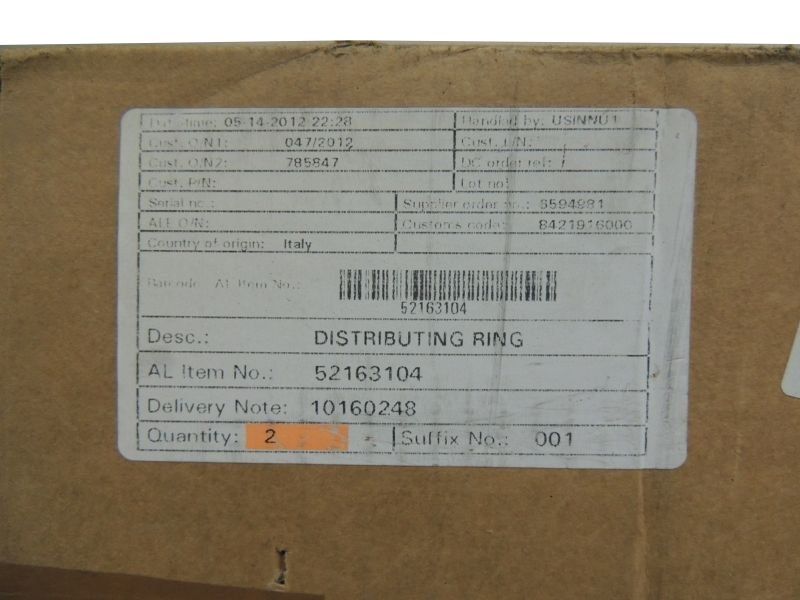 Anel Distribuidor Bronze Italiano Alfa Laval 52163104 Anel Distribuidor Bronze Italiano Alfa Laval 52163104