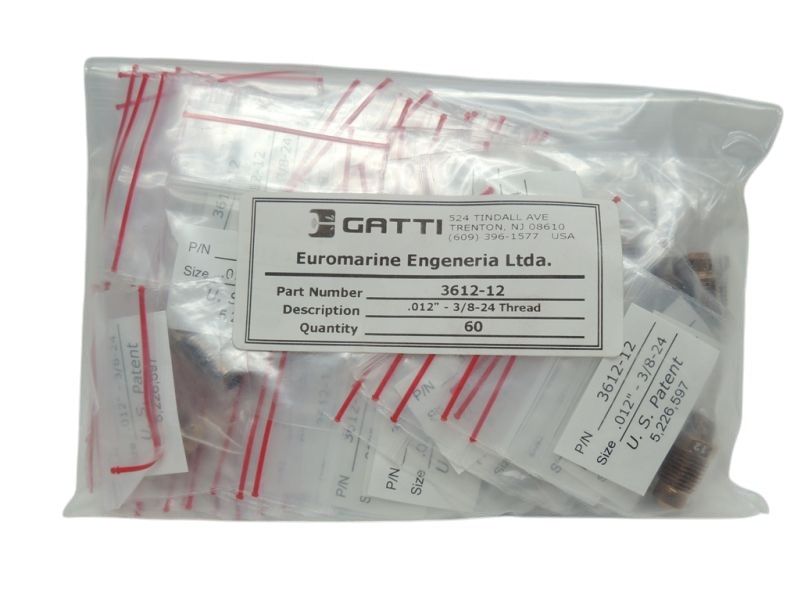 Bico Restritor de Fluxo 0.012'' Rosca 3/8-24 Gatti Euromarine Engeneria Part 3612-12 Bico Restritor de Fluxo 0.012'' Rosca 3/8-24 Gatti Euromarine Engeneria Part 3612-12