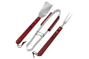 Kit Churrasco Personalizado NFL Barbecue Set 3 Pe�as Madeira