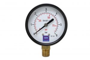 Manômetro EN 837-1 OR 75 PSI e 6 Bar CL. 1,6 Manômetro EN 837-1 OR 75 PSI e 6 Bar CL. 1,6
