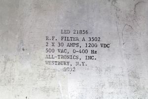 Filtro RF All-Tronics 21856 A 3502 2x30amps 1200 VDC 500 VAC 0-400Hz Filtro RF All-Tronics 21856 A 3502 2x30amps 1200 VDC 500 VAC 0-400Hz