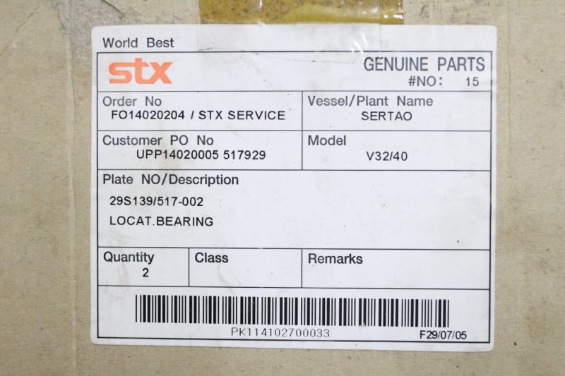 Peças Náuticas STX Motor V32/40 Fixação, Vedação, Rolamentos e Componentes Mecânicos Peças Náuticas STX Motor V32/40 Fixação, Vedação, Rolamentos e Componentes Mecânicos