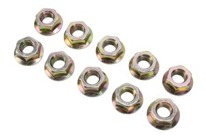 20 Porcas Flangeadas Serrilhadas M8 Auto-Travantes Zincadas