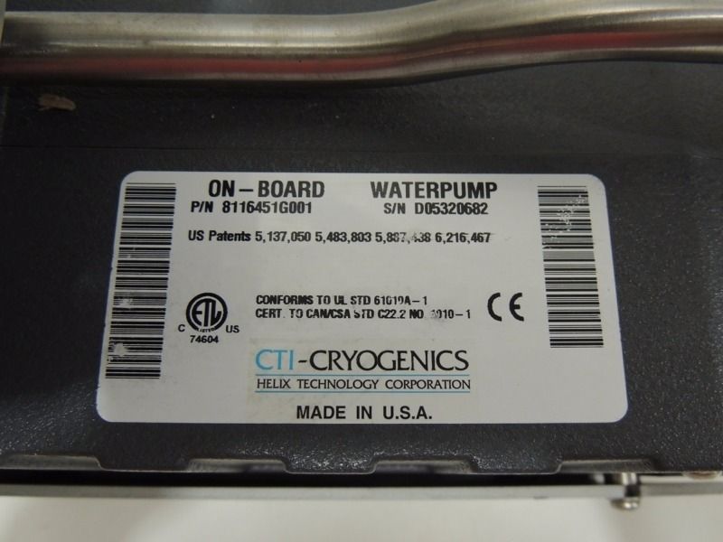 On-Board Waterpump Criogênica CTI-Cryogenics P/N 8116451G001 On-Board Waterpump Criogênica CTI-Cryogenics P/N 8116451G001