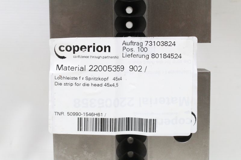 Placa Guia Die Strip Coperion 45x4,5 Leitring 8018424 Placa Guia Die Strip Coperion 45x4,5 Leitring 8018424